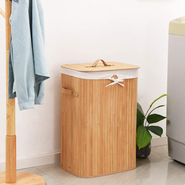 Bay Isle Home Natural Laundry Baskets With Lid 105 Litres Large